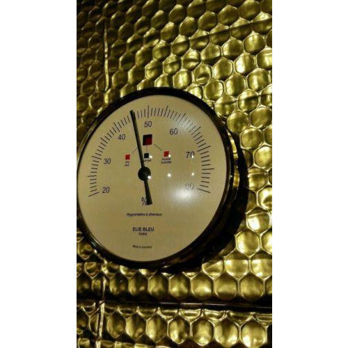 Elie Bleu Hygrometer 3.5 diameter Gold  finish  New