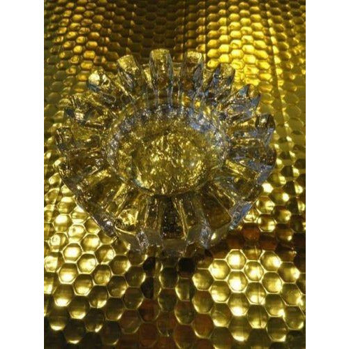 clear glass sprocket  ashtray