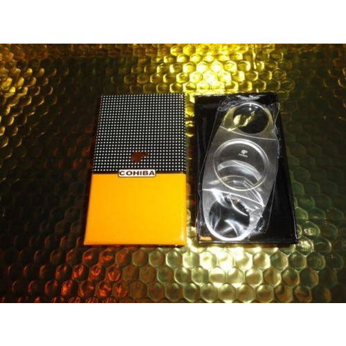 COHIBA  Stainless Steel Dual Blades  Cutter new box with carrying pouch