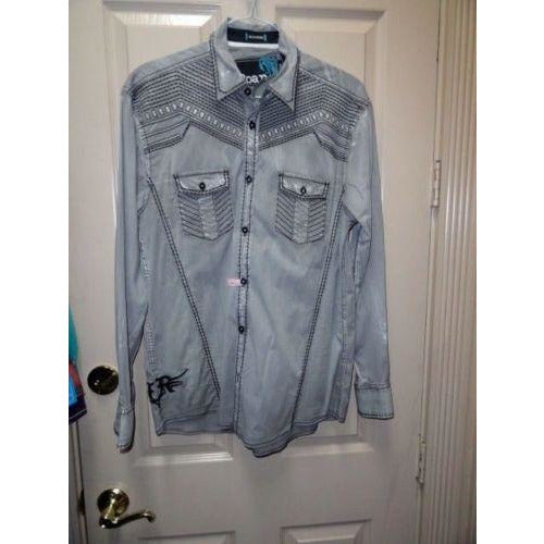 Men's Roar Signature Long  Sleeve Button Up Shirt Size Medium