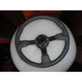 New Gussi Boat Steering Wheel M521 Grey Urethane Black Spoke & Black Hub Adaptor