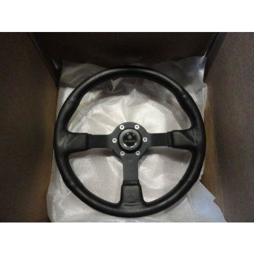 New Gussi Boat Steering Wheel M521 Black Urethane Black Spoke 14"