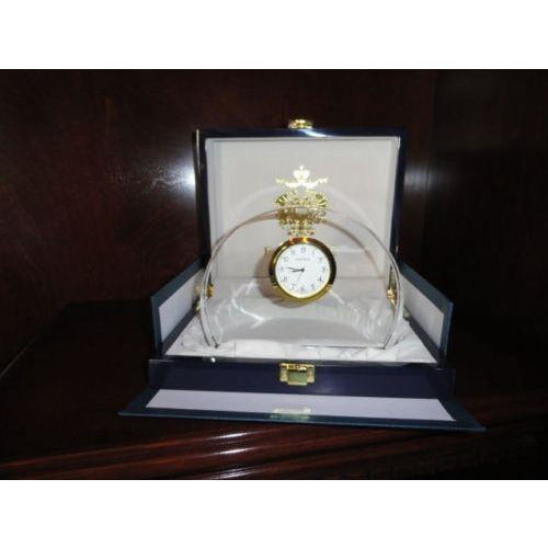 Faberge Half Moon Crystal  Clock new in the original box Style 631116