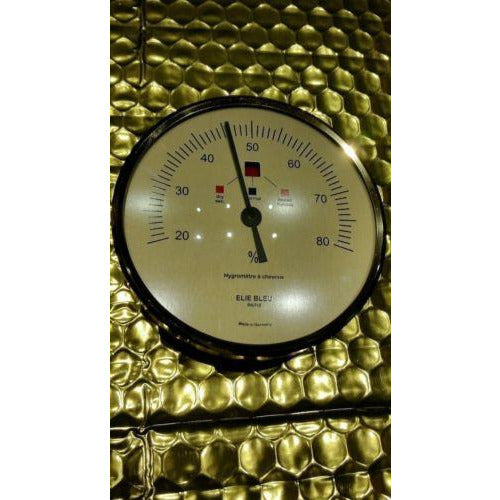 Elie Bleu Hygrometer 3.5 diameter Gold  finish  New