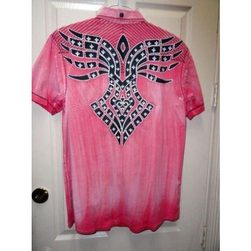 Men's Roar Signature Short Sleeve Button Up Shirt Size Medium