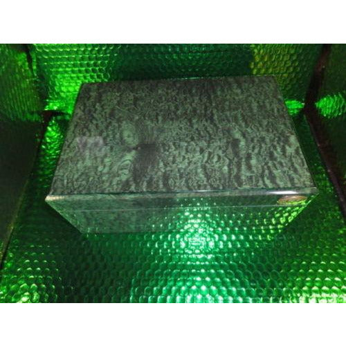 Custom Exotic Dark Green Wood Humidor 50 count capacity 11" L x 7.25" W x 4.5" H