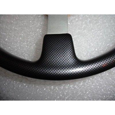 Gussi Boat Steering Wheel Black Carbon Look with Brushed Spoke & Polished Adapt