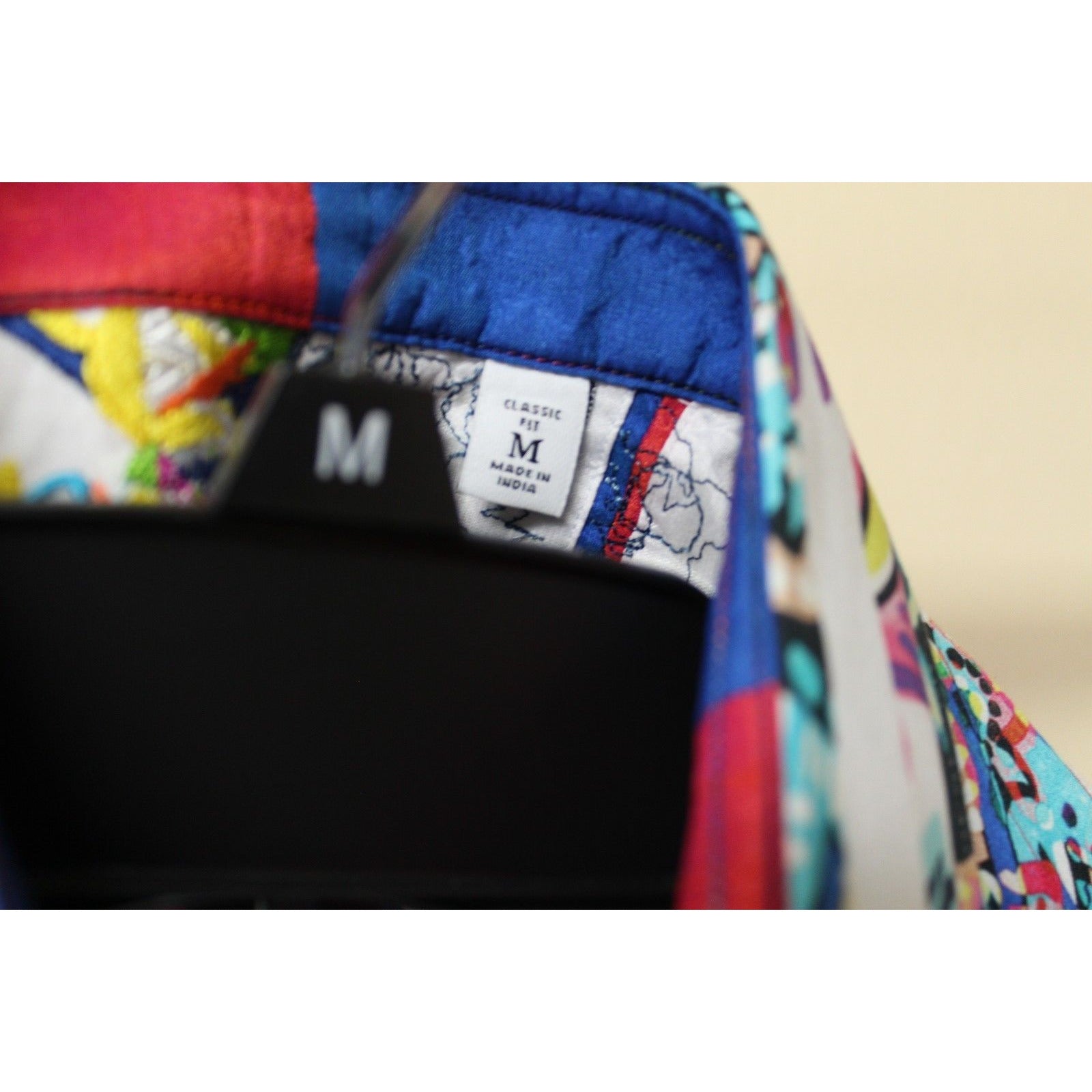 Robert Graham Psychedelic Collage Print Short Sleeve Shirt — Medium
