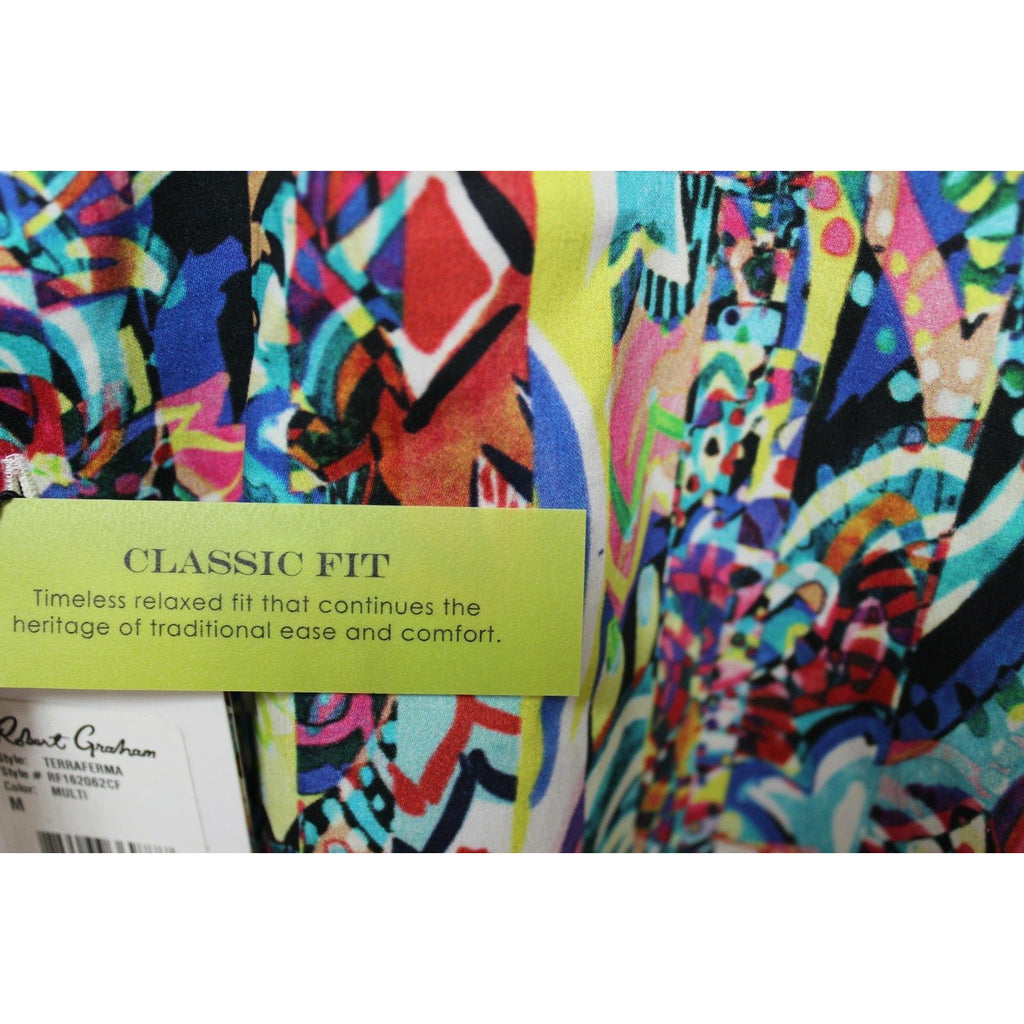 Robert Graham Psychedelic Collage Print Short Sleeve Shirt — Medium