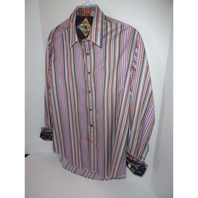 Robert Graham Fine Multicolor Stripe Shirt — Medium