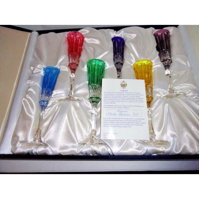 Faberge Xenia Crystal Colored  Flutes 9" H
