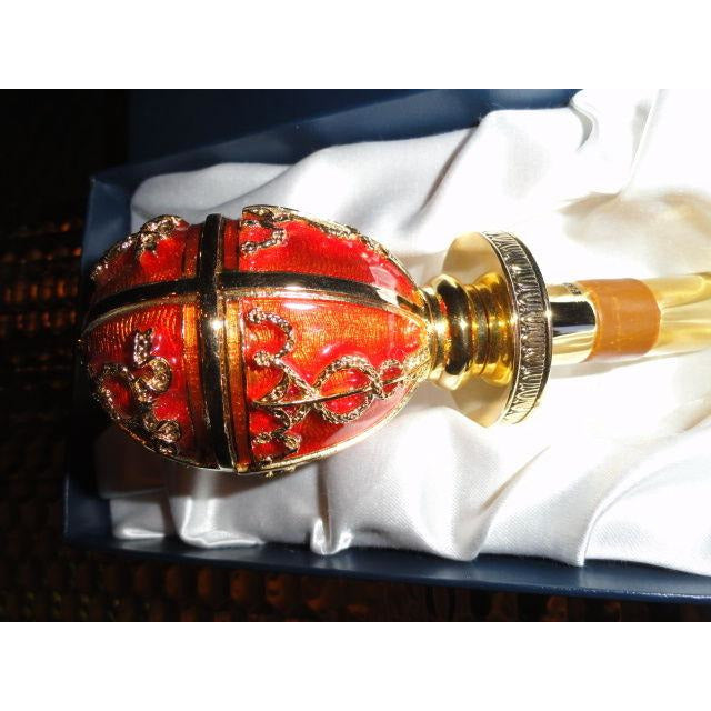 Faberge  Red & Gold  Enamel  Bottle Stopper