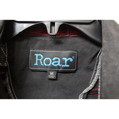 Men's Roar Signature Black Short Sleeve Button Up Shirt Size Medium