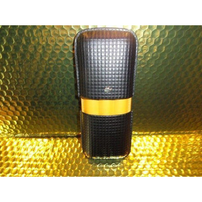 Cohiba Black & Gold Leather  Case