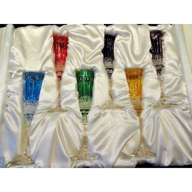 Faberge Xenia Crystal Colored  Flutes 9" H