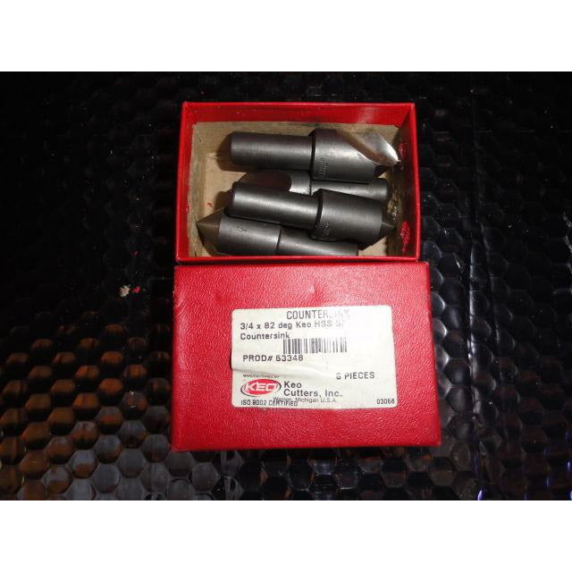 KEO High Speed Steel Countersink,1 FL,82 Deg,3/4,HSS,Uncoated, 53348 Box of 4