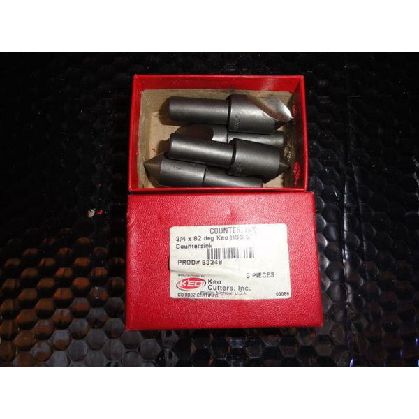 KEO High Speed Steel Countersink,1 FL,82 Deg,3/4,HSS,Uncoated, 53348 Box of 4