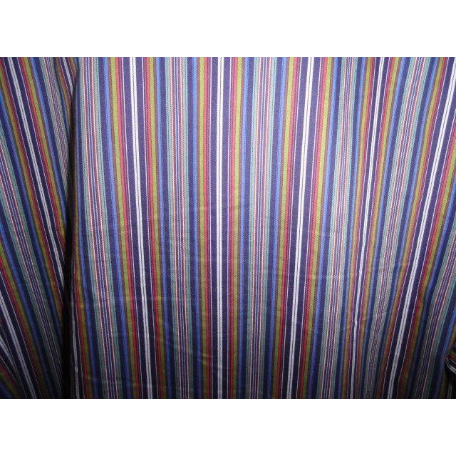 Robert Graham Slate Blue Multicolor Satin Stripe Shirt — Medium