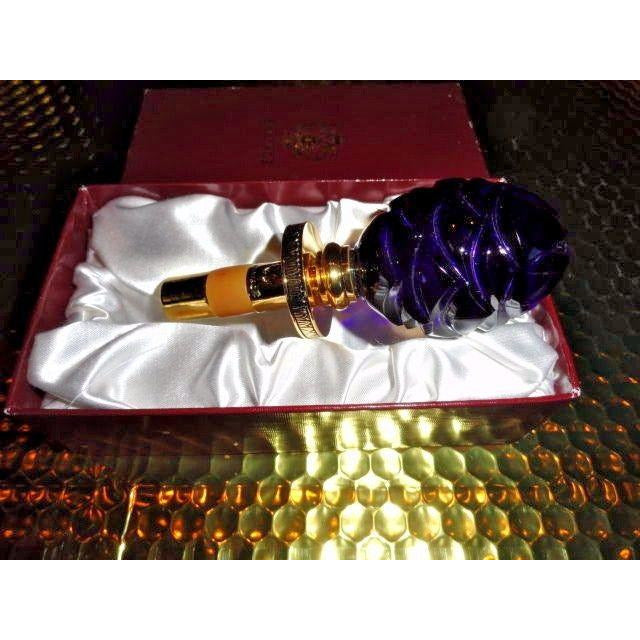 Faberge Blue Crystal Pine Cone Bottle Stopper