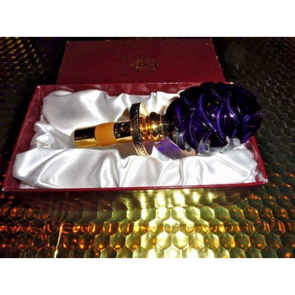 Faberge Blue Crystal Pine Cone Bottle Stopper