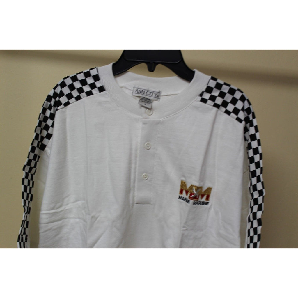 Ash City White Henley Shirt