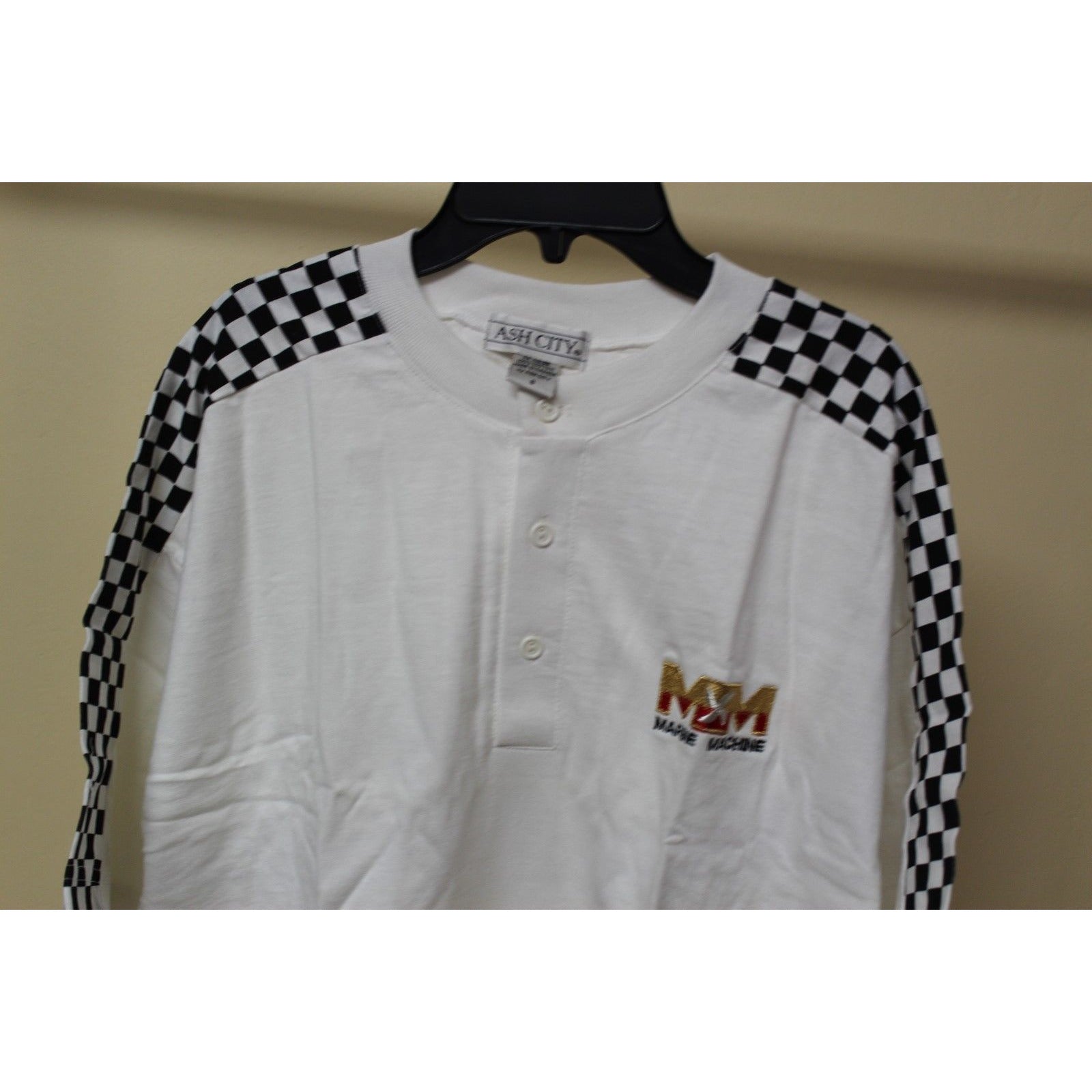 Ash City White Henley Shirt