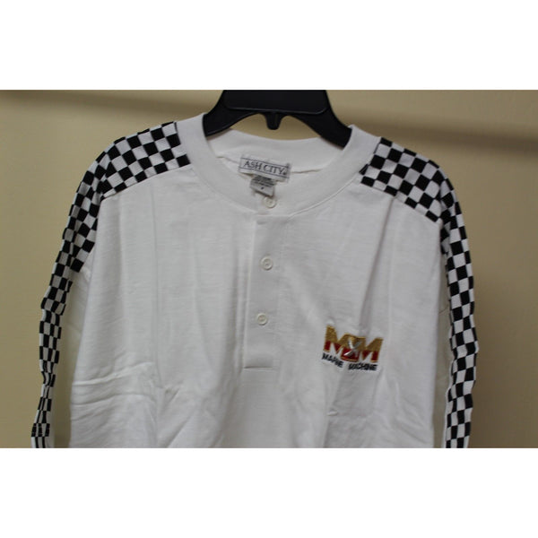 Ash City White Henley Shirt