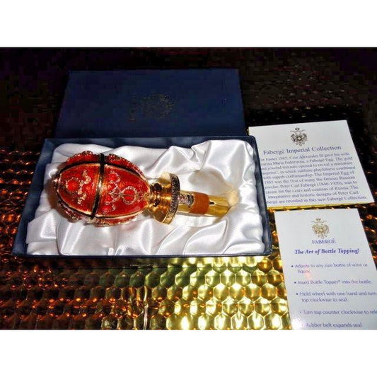 Faberge  Red & Gold  Enamel  Bottle Stopper