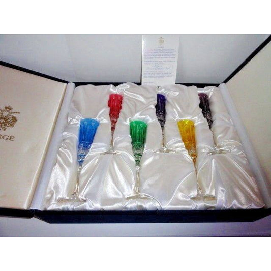 Faberge Xenia Crystal Colored  Flutes 9" H