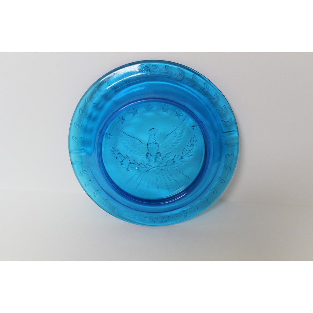 Blue Glass Ashtray