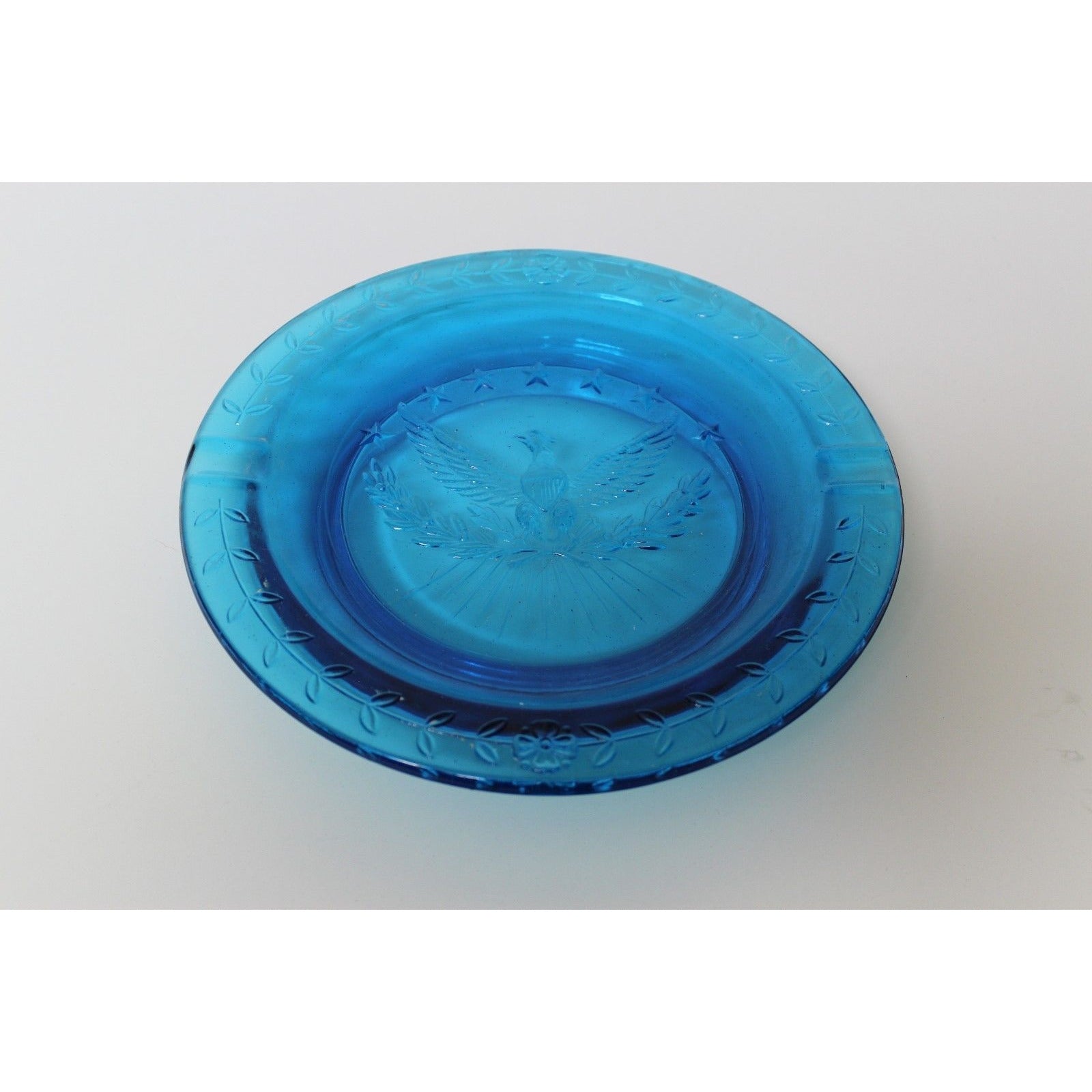 Blue Glass Ashtray