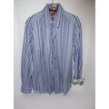 Robert Graham Blue Navy Ornate Stripe Shirt — Medium