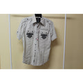 Men's Roar Signature Tan Short Sleeve Button Up Shirt Size Medium