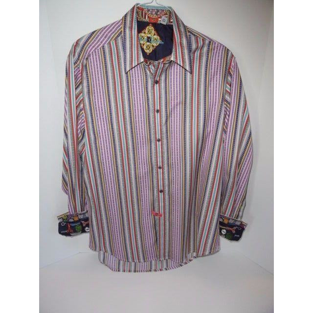 Robert Graham Fine Multicolor Stripe Shirt — Medium