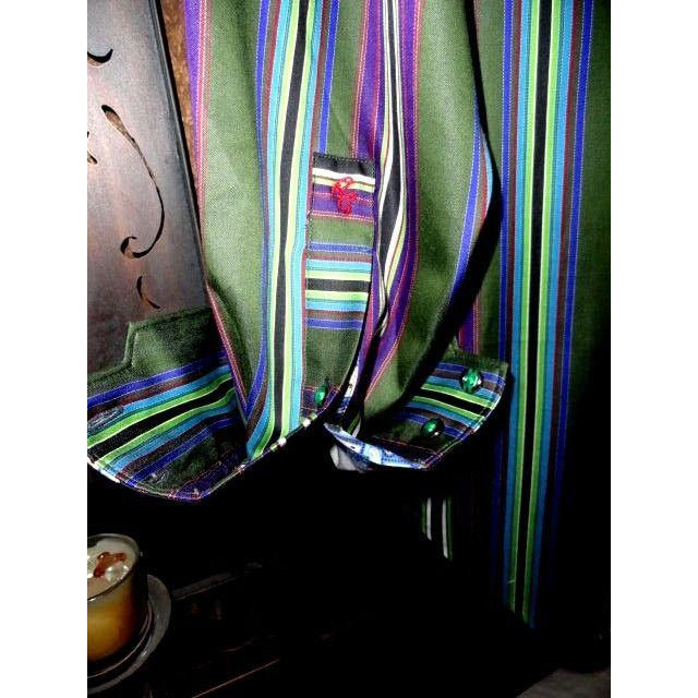 Robert Graham Olive Multicolor Bold Stripe Shirt — Medium