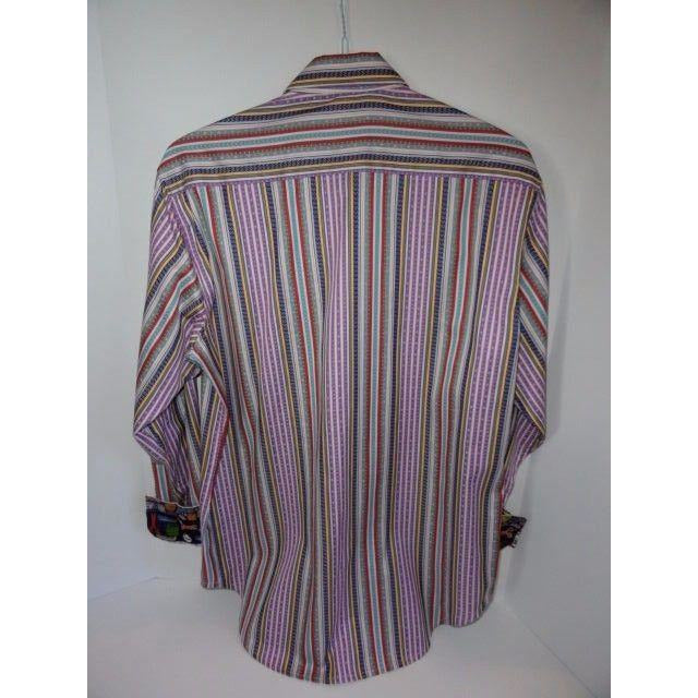 Robert Graham Fine Multicolor Stripe Shirt — Medium