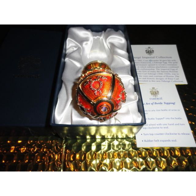 Faberge  Red & Gold  Enamel  Bottle Stopper