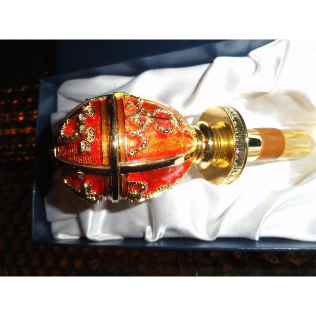 Faberge  Red & Gold  Enamel  Bottle Stopper