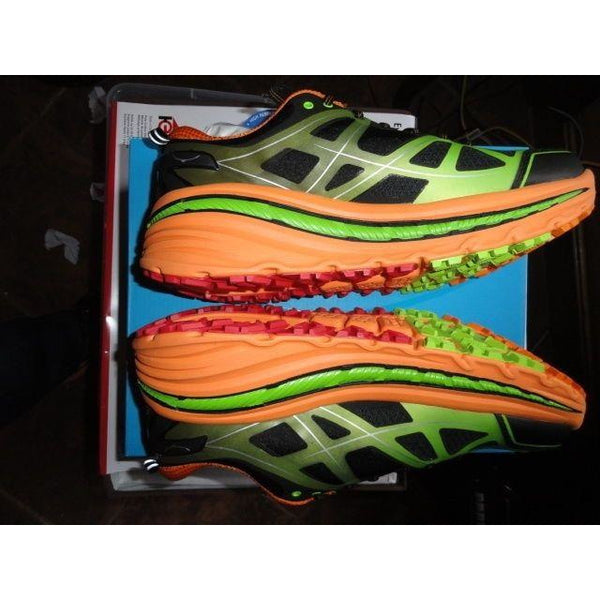Hoka One One Mens Stinson 3 ATR Shoes 1008326 Bright Green / Persimmon 12.5