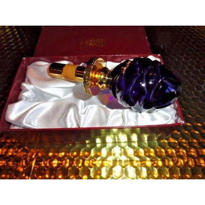 Faberge Blue Crystal Pine Cone Bottle Stopper