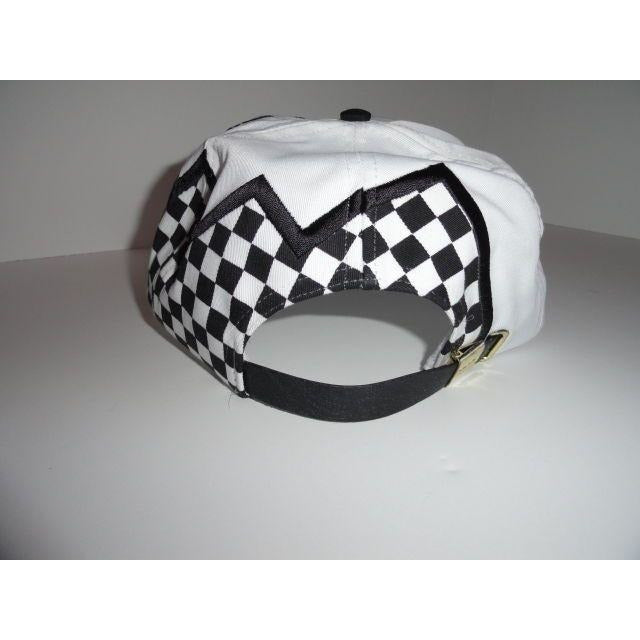 Marine Machine embriodered white baseball cap with Checkered Flag
