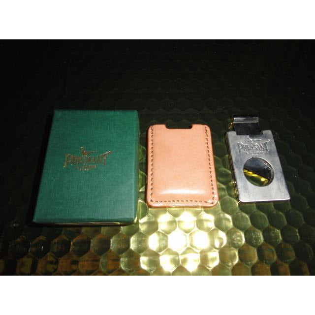 Pheasant by R.D.Gomez Stainless Steel Cigar Cutter in Beige  Leather Case NIB