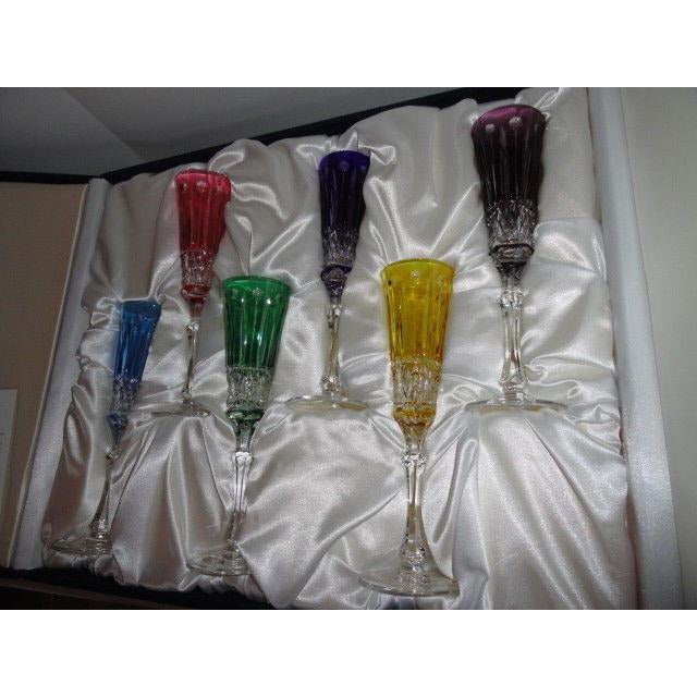 Faberge Xenia Crystal Colored  Flutes 9" H