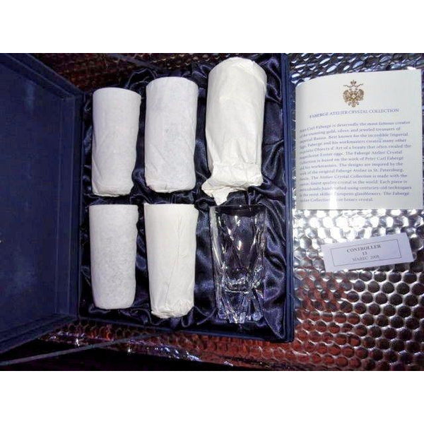 Faberge  Vodka Shot Crystal Glasses  Set of 6