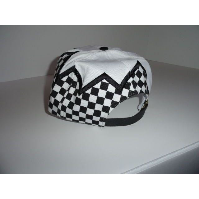 Marine Machine embriodered white baseball cap with Checkered Flag