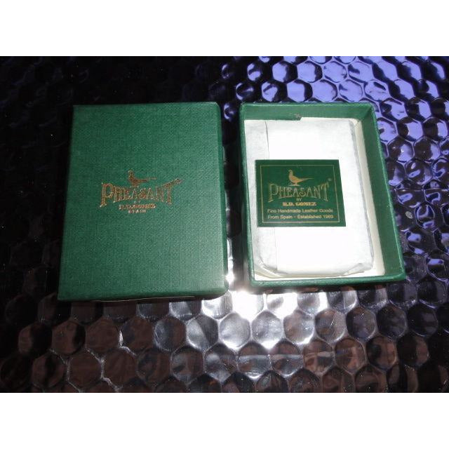 Pheasant by R.D.Gomez Stainless Steel Cigar Cutter in Beige  Leather Case NIB