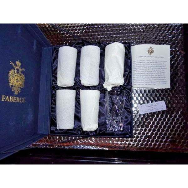 Faberge  Vodka Shot Crystal Glasses  Set of 6
