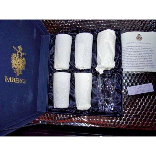 Faberge  Vodka Shot Crystal Glasses  Set of 6