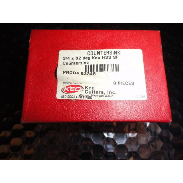 KEO High Speed Steel Countersink,1 FL,82 Deg,3/4,HSS,Uncoated, 53348 Box of 4