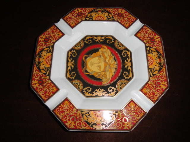 Versace Porcelain Medusa Ashtray 9”